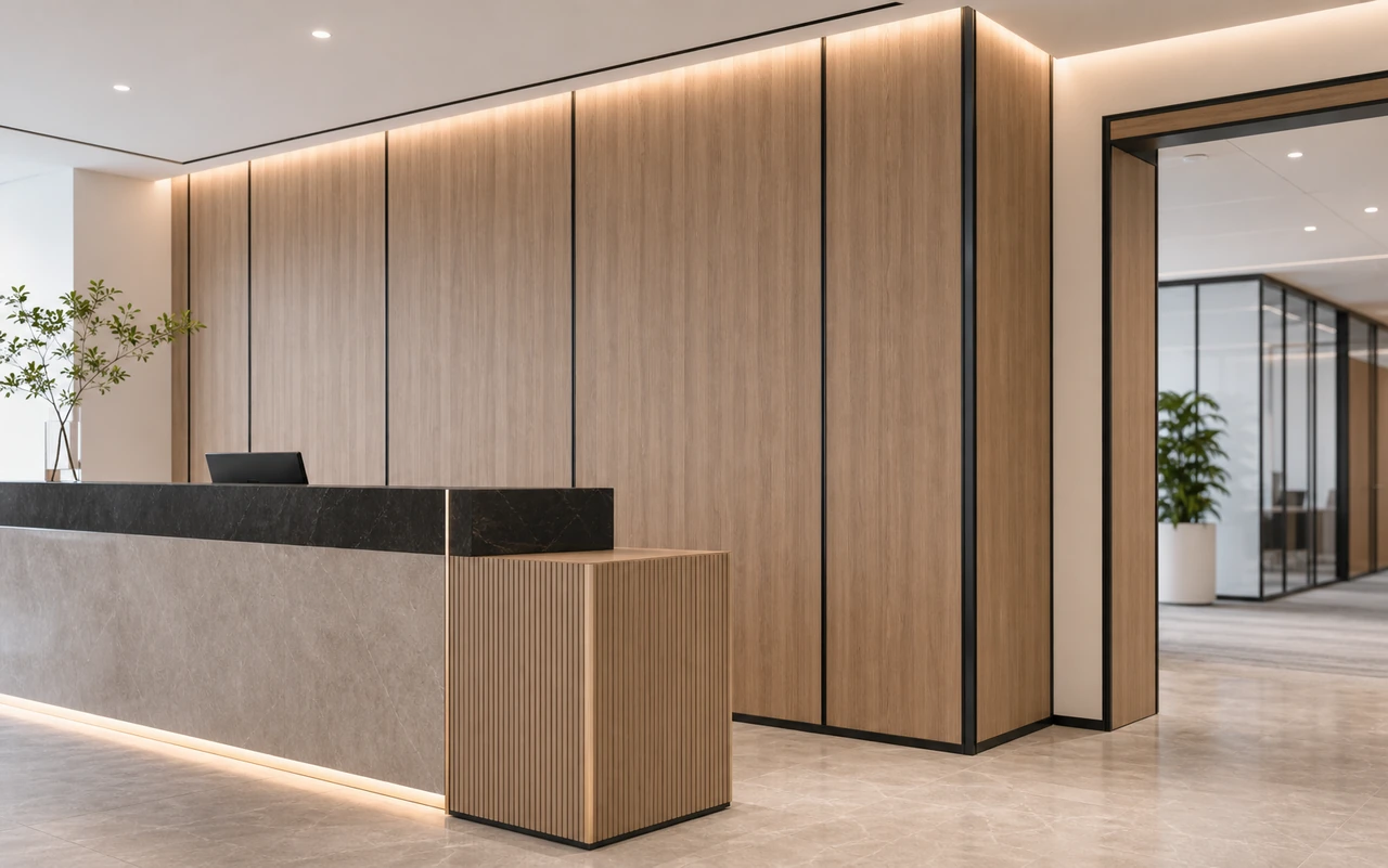 aluminum skirting board for office reception wall and floor transitions