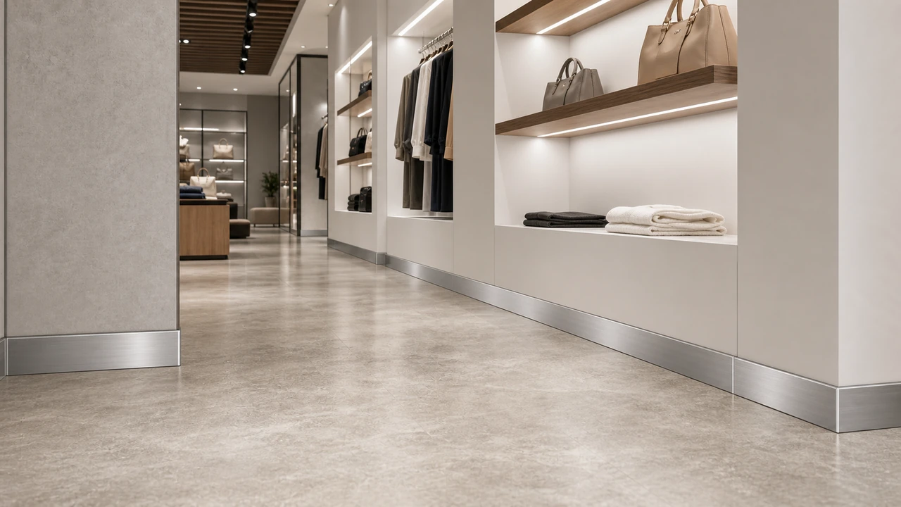 aluminum skirting boards for retail store and showroom design
