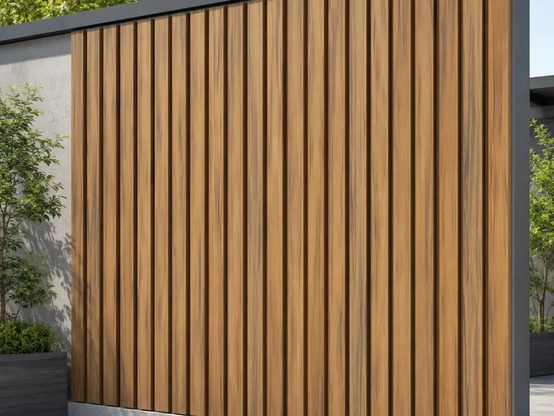 Outdoor WPC Grille Panel Wood Look Landscape Wall Garden Commercial Project WYRAX 4
