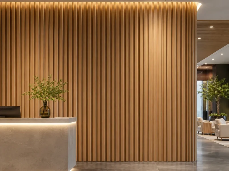 WPC Decorative Wall Panel Natural Wood Look Waterproof Commercial Space Interior WYRAX_2