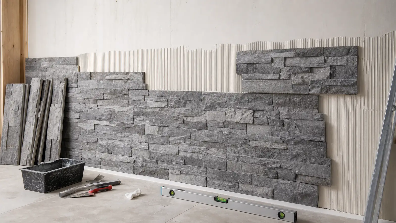 faux stone panels installation process for wall decoration projects