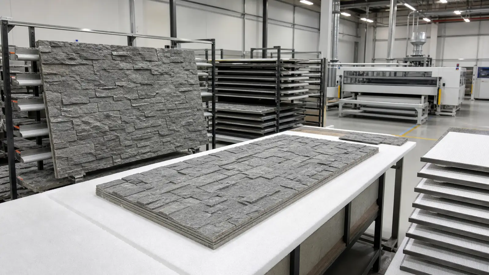 faux stone panels production and quality control in factory