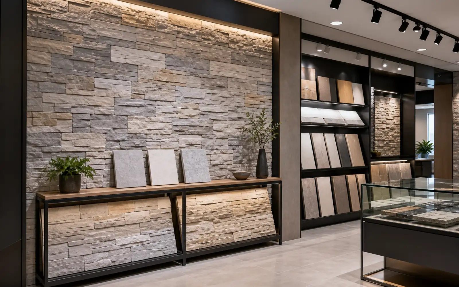 decorative faux stone panels for retail store and showroom design