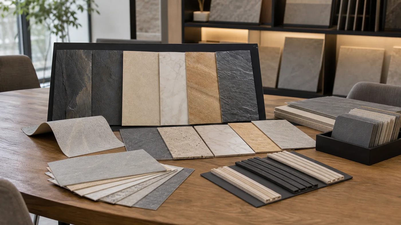 flexible stone veneer sample boards for texture and color review