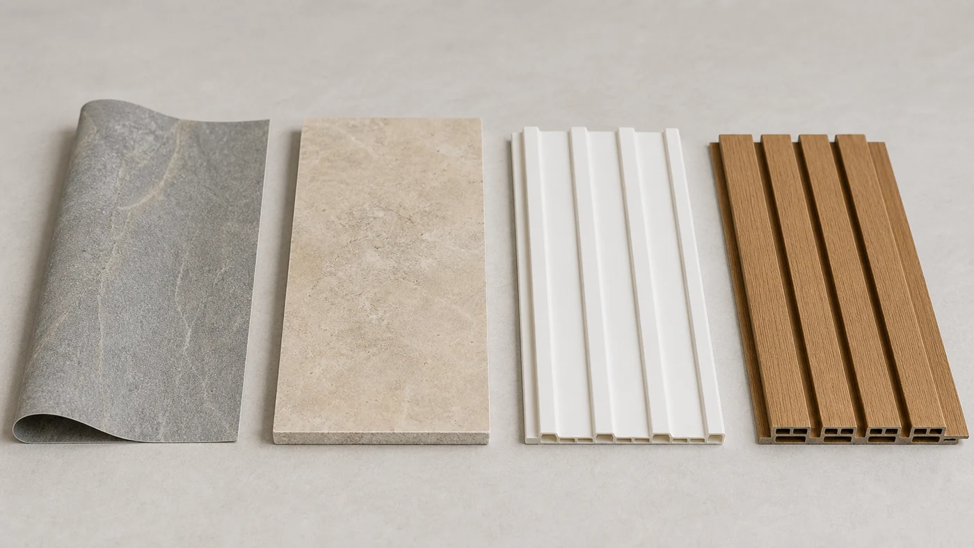 flexible stone veneer compared with natural stone PVC and WPC panels