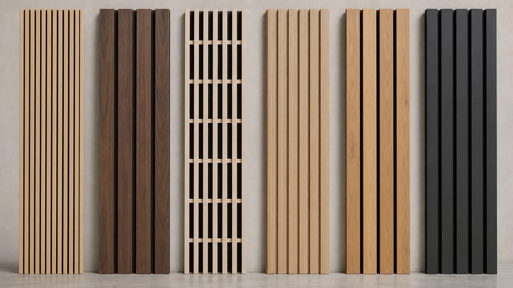 fluted panel types including narrow groove wide groove and wood grain finishes