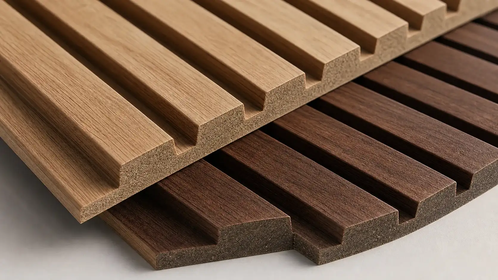 wood grain fluted panel surface texture close up