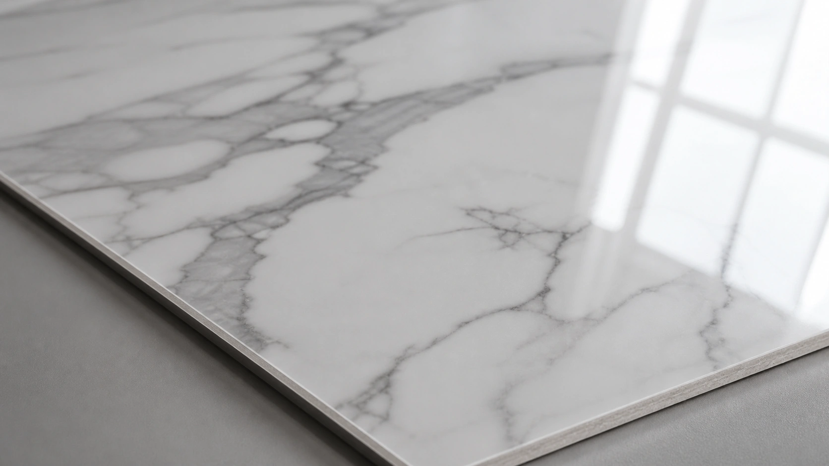 high gloss UV marble sheet surface texture close up