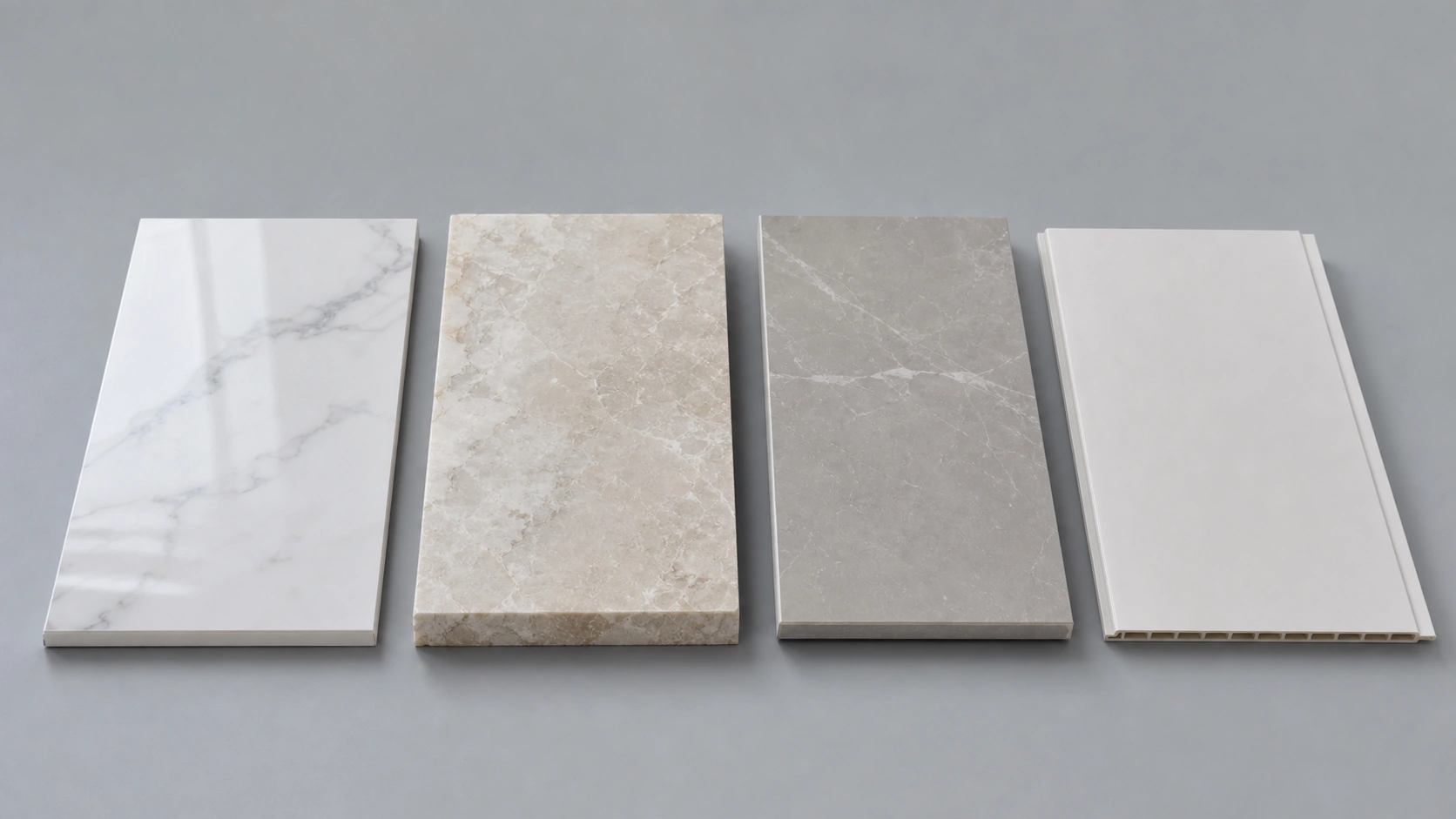 UV marble sheet compared with natural marble ceramic tile and PVC panel