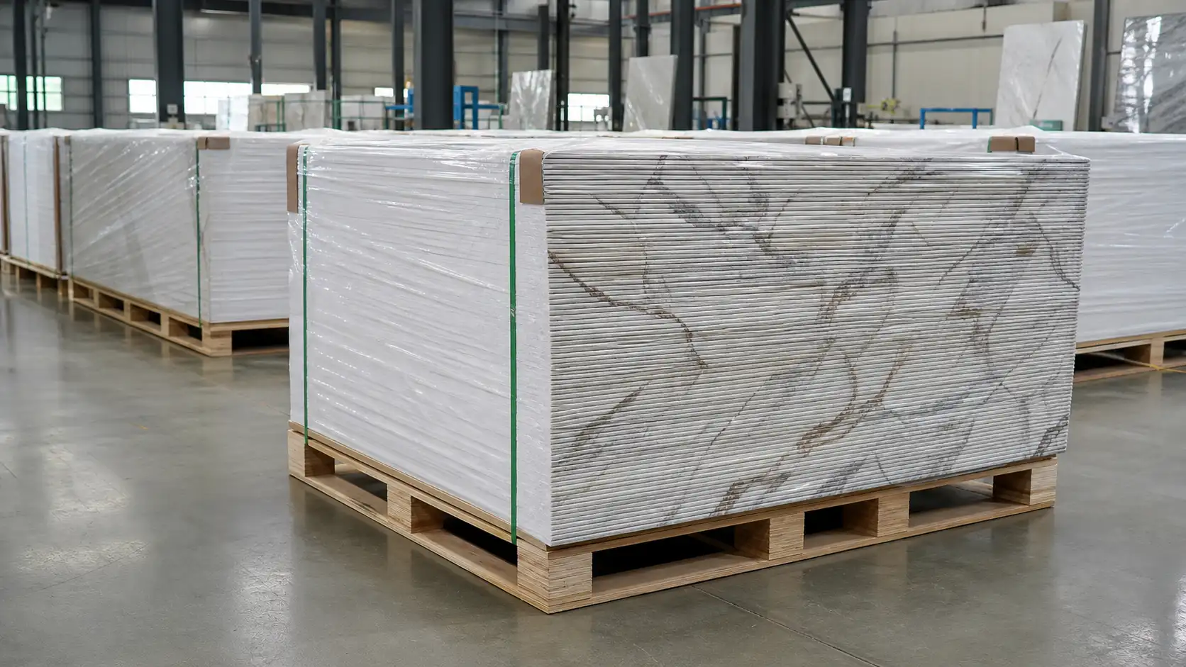 wholesale UV marble sheet packaging and export supply
