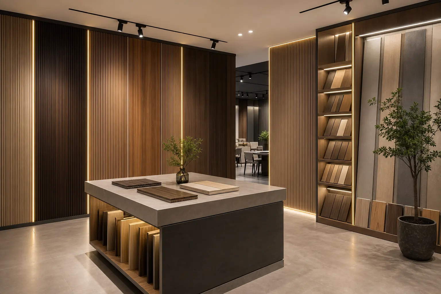 decorative WPC wall panels for retail store and showroom design